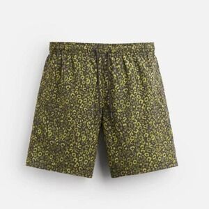 NWT - Zara Long Animal Print Swimming Trunks – Pistachio – Size Medium